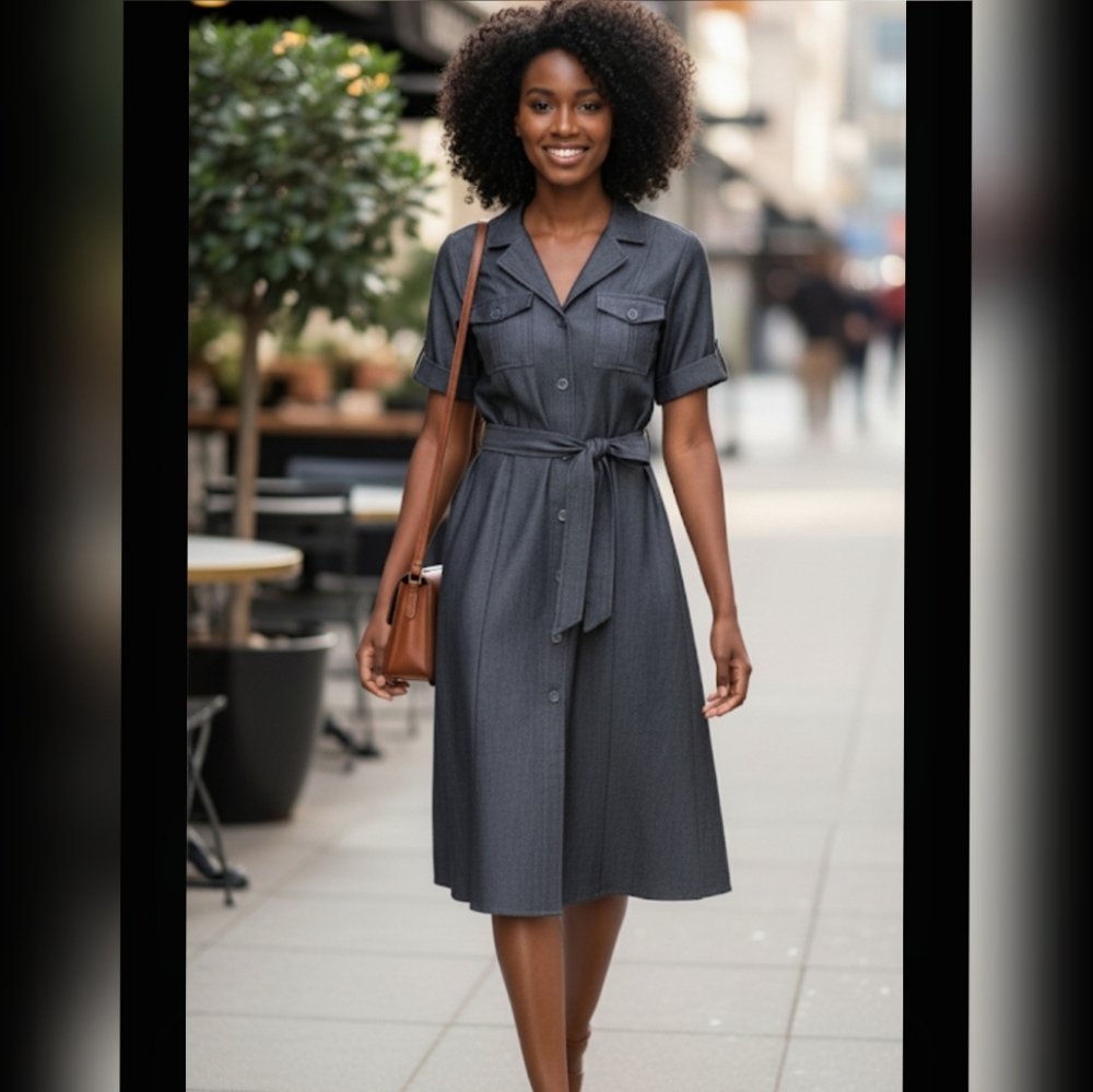 Grace Dresses Utilitarian Style Gray‎ Dress Size Small/Medium